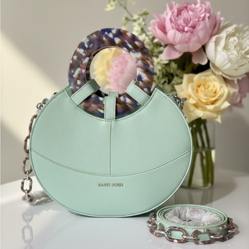 Sassy Jones Mint Green Crossbody with Marble Handle